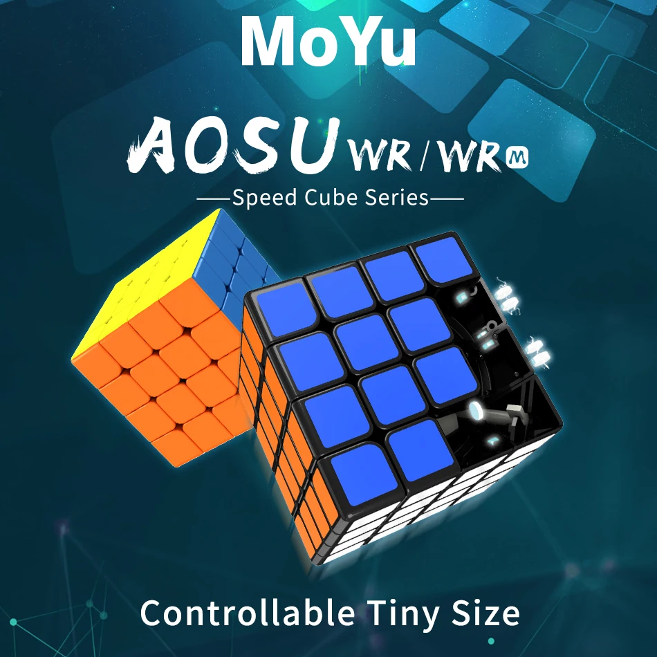 Moyu Aosu WRM 4x4x4 SpeedCube Магнитный 59 мм GTS AOSU WRM SpeedCube Интеллектуальный Магический кубик игрушки для детей AOSU WR M