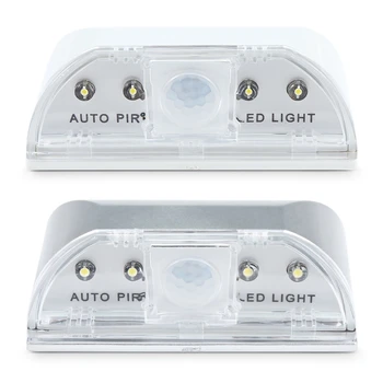 

NEWKBO 4Pcs Smart Automatic Sensor LED Night Light Door Lock Induction LED Light Infrared Body Sensor Lamp