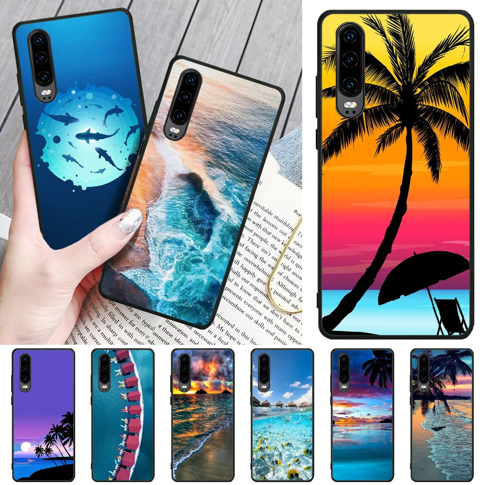 Чехол для телефона BaweiTE Summer nature sea blue Ocean Waves чехол Huawei P8 lite 2017 P9 P10 20Pro Lite Pro P30lite P Smart