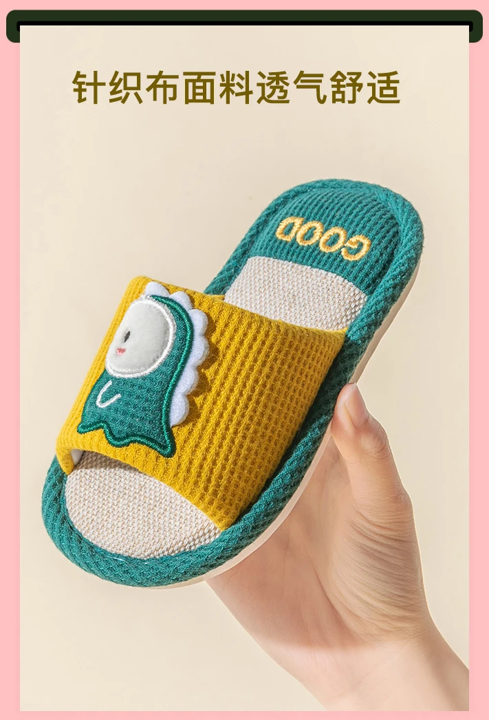 boy sandals fashion 2021 New Children Sandals Boys Girls Indoor Dinosaur Home Slippers Filp Flops Cute Cartoon Spring Flax Shoes children's sandals near me