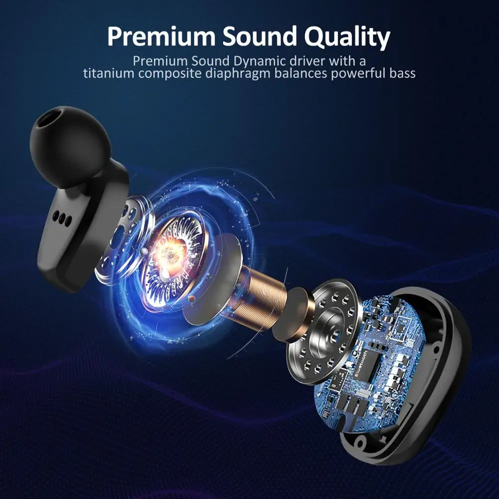 McGeSin New Bluetooth Earphones Music Ecouteur Bluetooth Wireless Headset IPX7 Waterproof Sport Earbuds HD Call With Microphone