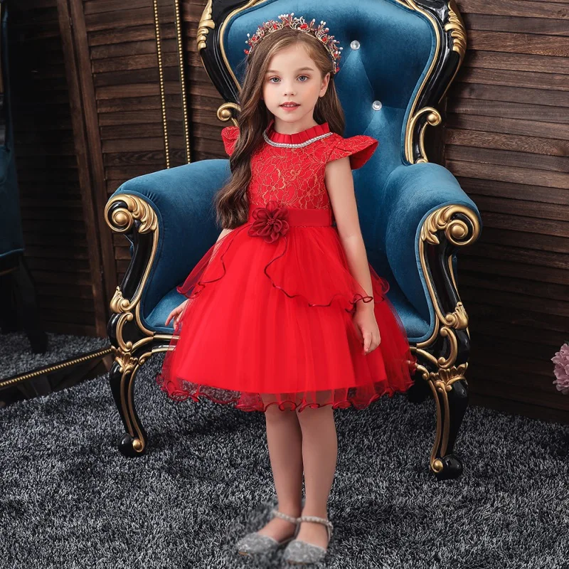 

2020 Smartbabyme Kids Girls Party Wedding Flower Lace Dress Children Pageant Costumes Robes Formal Princess Dresses