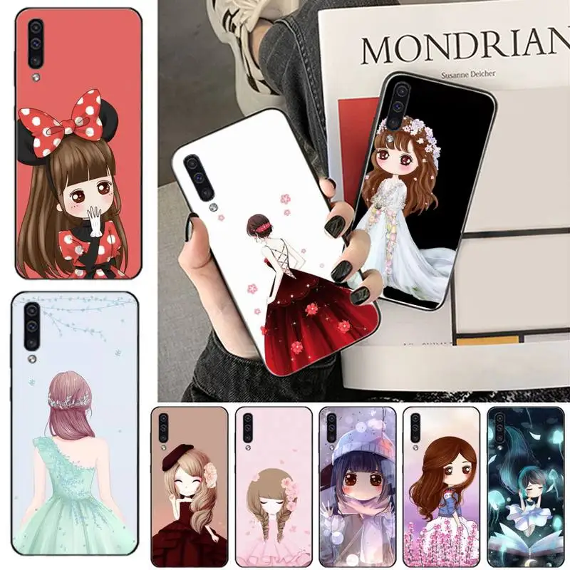 

Romantic cartoon flower girl Phone Case For Samsung galaxy S 7 8 9 10 20 edge A 6 10 20 30 50 51 70 note 10 plus