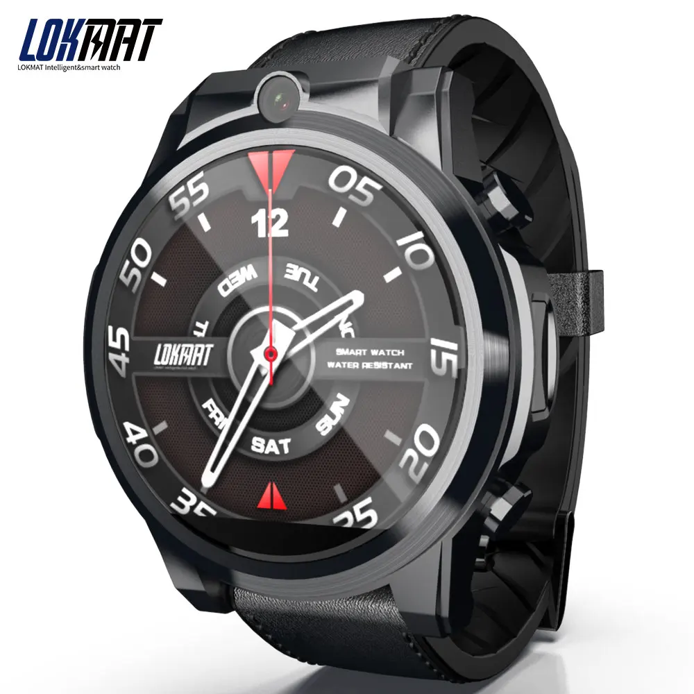 Смарт часы LOKMAT 4G 5mp + с двумя камерами для мужчин Android 7 1 MTK6739 Гб 16 400*400 AMOLED экран GPS WIFI