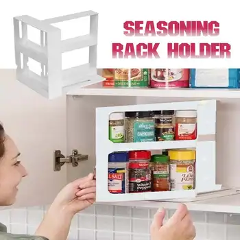 

Seasoning Organizer Multi-Function Kitchen Storage Rack Kitchen Rotating Storage Shelf Slide Kitchen Cabinet Cupboard Organizer