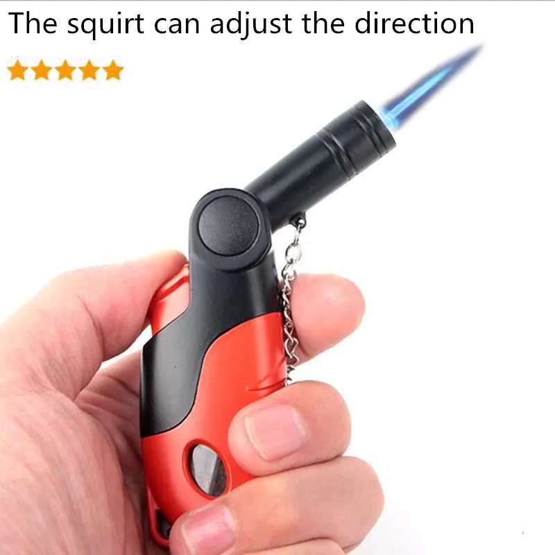 

New Windproof lighter Jet Butane Torch Turbo Straight Cigarette cigar pipe gas Lighter Adjustable angle lighter Random Color