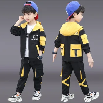 

Children's Clothing Suit For Spring &Autumn 2020 Fashion Letter Leisure sports tooling big children's Sets 2piece suit 7 8 9 10