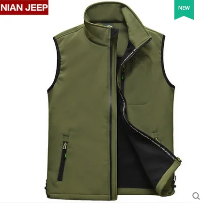 

Nian Jeep Spring And Autumn Outdoor Casual Vest Men Stand Collar Soft Cover Sports Vest Waistcoat Coat Vest Men's