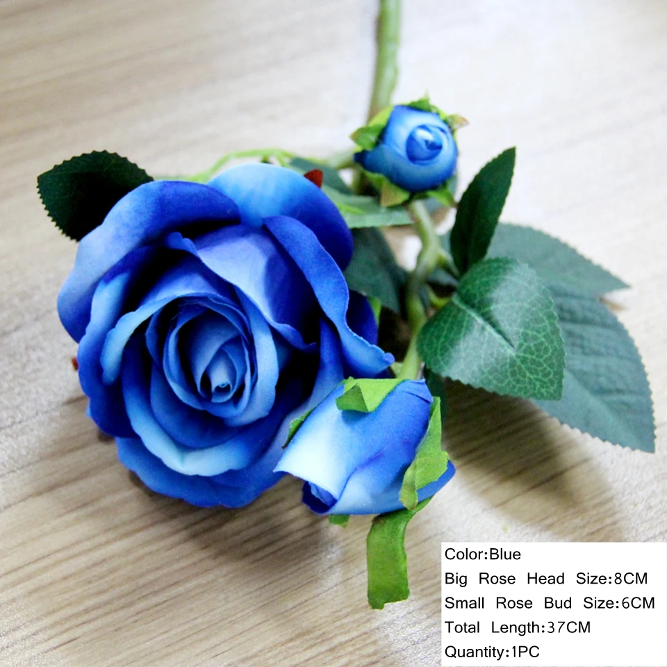 Высокое качество! 5 шт. 10 см искусственные цветы розы шелковые цветы искусственные головки цветов домашний декор Свадебные сувениры DIY украшения - Цвет: B-Blue-1piece