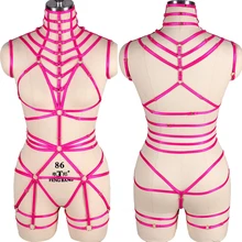 Боди жгут сексуальное женское белье набор клетка бюстгальтер ремень топы выдалбливают шею грудной Бандаж ремень Готический без косточек Bralette размера плюс танец Rave