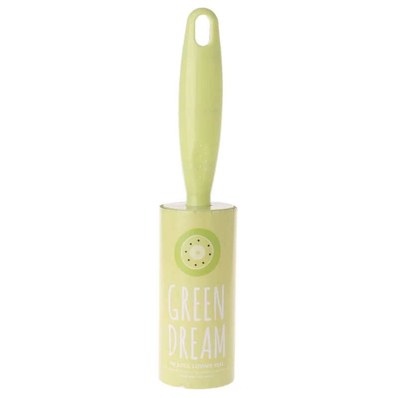Green Roller 1 PC Roller or Core Fruit Pattern Paper Adhesive Lint Roller Brush Pet Hair Remover Reusable Cleaner Roller and Replacement Core - Цвет: Green Roller