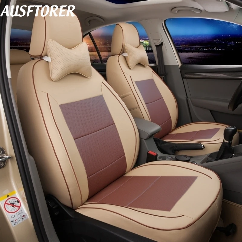AUSFTORER Perforated Genuine Leather Covers Seat for Cadillac Escalade Accessories Cover Car 7 Seats Protectors 2007-2014 | Автомобили и