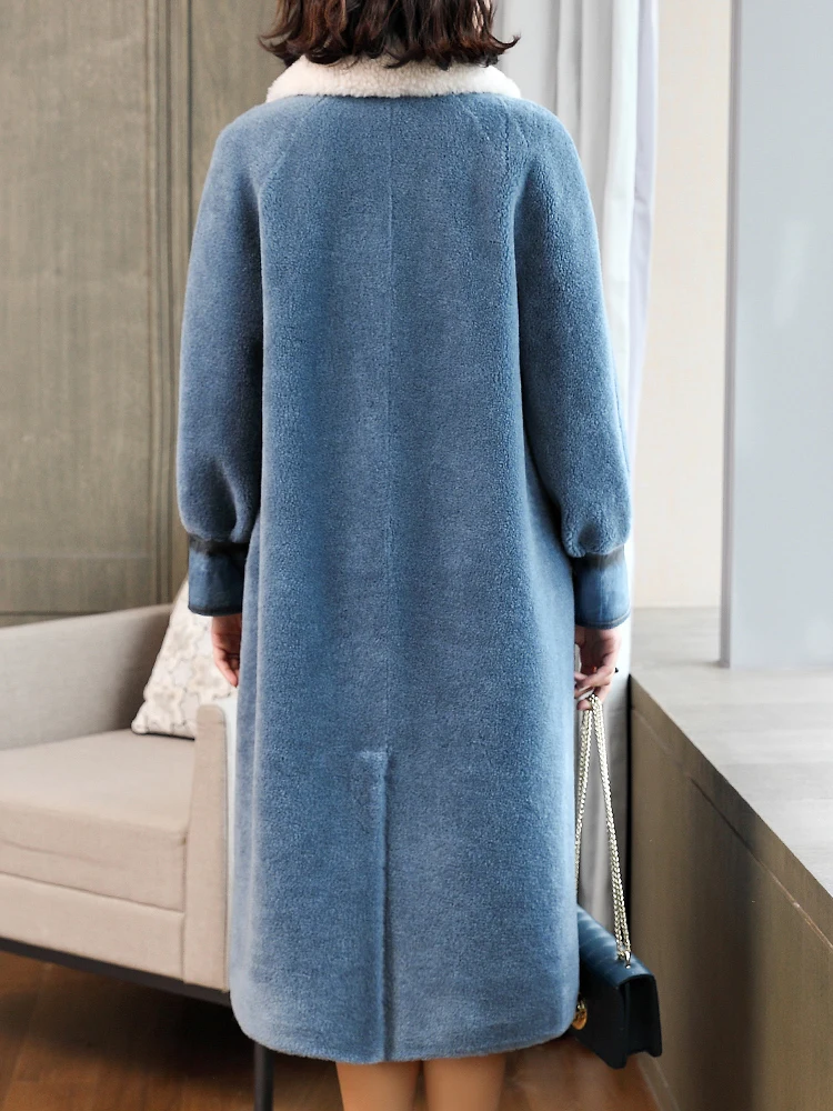 100% Wool Coat Women Warm Real Fur 2020 Winter Sheap Shearing Female Long Parka Overcoat manteau femme LX2430 | Женская одежда