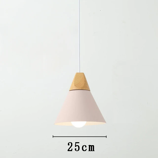 Dia 25cm Pink Северный современной красочные древесины подвесные лампы люстра для кухни ресторана, кафе бар- столовая в спальне свет декор E27 кулон - Цвет корпуса: Dia 25cm Pink
