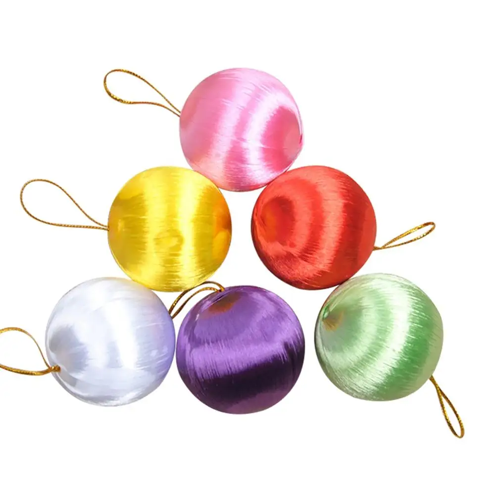 6 шт. Рождественские шары украшения цветные шелковые шарики Рождественский Снежный шар Подвесная Елочная игрушка подвесной шар вечерние украшения для дома