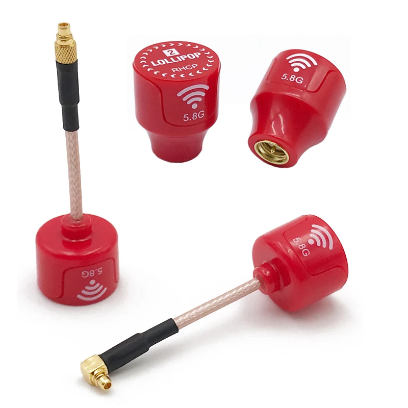 Antenne FPV 5.8G RHCP Court Rouge RP-SMA pour Drone