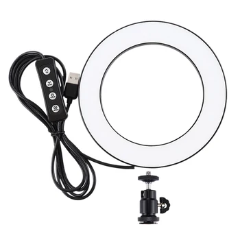 

Puluz 4.6 Inch Usb 3 Modes Dimmable Photography Photographic Studio Ring Light Led Video Light & Cold Shoe Tripod Ball Head