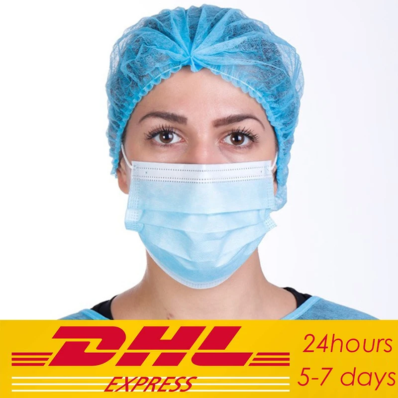 

DHL 100pcs Face Mask Anti-Pollution 3 Laye Protection Face Mask Mouth Masks Disposable Nonwoven Mask Disposable Hygiene Mask