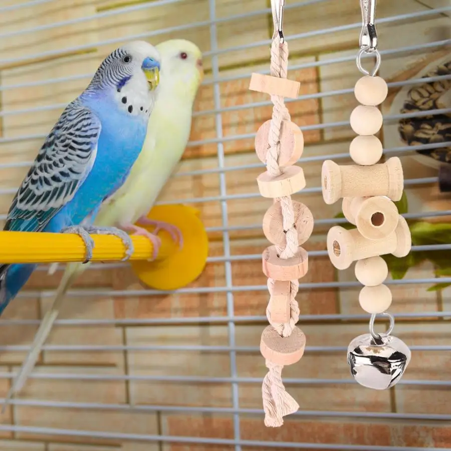 7 шт. Pet качели для попугая жевательная игрушка подвесная клетка окунь игрушки для буджи Cockatiels