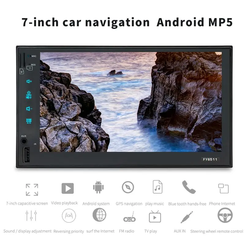 Discount Fy6511 Android 7 Inch Car Gps Navigation Mp5 Player Double Spindle Multifunction Mp5 Player Radio 2Din Vehicle Mp3 Player 9
