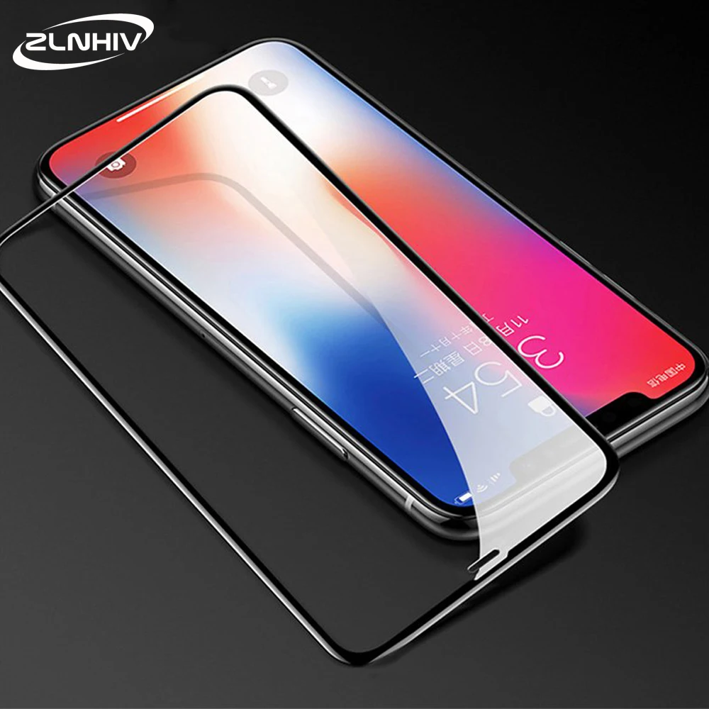 ZLNHIV полное покрытие закаленное стекло для iphone 7 8 plus X XR XS max 11 pro Защитная пленка