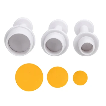 

HILIFE Sugarcraft Cutter DIY Baking Tool Chocolate Cookie Mould Round Shape Plunger Fondant Mold 3pcs/set Cake Decorating Tools