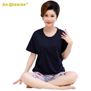 

Soft Pj Set Woman Clothes Pajamas Set Homesuit Homeclothes Sleepwear Casual Style Short Sleeve Fashion Style Crew Neck Summer