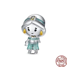 

925 Sterling Silver Little Princess charms Fit Original pandora Bracelet&Bangle For Women Birthday Fashion Jewelry Gift