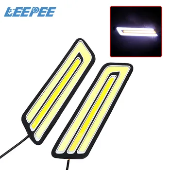 

LEEPEE 1 Pair Reversing Light Flexible COB Daytime Running Light LED Car DRL Super Bright Turn Signal Lamps 2pcs car Lights