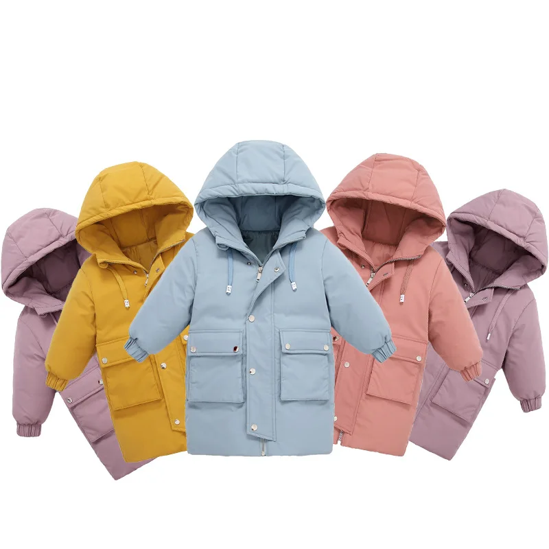 

Children Winter Duck Down Jacket Solid Boys Girls Winter Jacket Kid Warm Outerwear Hooded Coat Snowsuit Winter Overalls For Girl