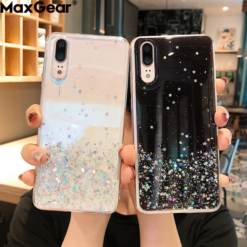 Блестящий силиконовый чехол со звездой для Huawei P10 Plus P20 Pro P30 Lite Nova 3i 3 Mate 20 Honor View 10 30 P