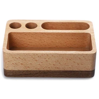 

HOT-Creative Wooden Business Card Holder Desk Display Rack Storage Box Office Supplies Exquisite and Practical