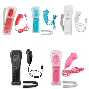 

2 in 1 Gamepad For Nintendo Wii Controller Wireless Remote Controller and Nunchuck For Wii Motion Plus with Silicone Case