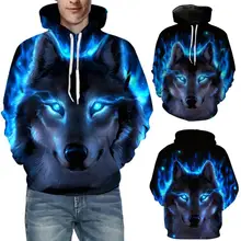 3D Wolf Print Men's Sweatshirts Long Sleeve Hoodies Sports Men Drawstring Hooded Sweatshirt hoodie Autumn winter men's clothing