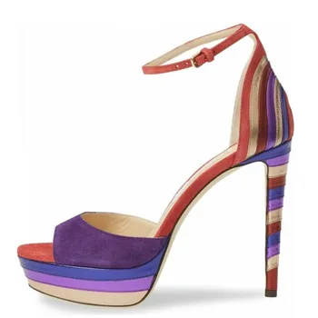 

YECHNE Sexy Summer Peep Couple Pumps Women Couples High Hooks Sandals Plus Size 33-43 Wedding High Hooks Sandals Black