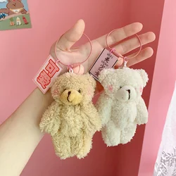 1pcs Cute Cartoon Plush Bear Rabbit Keychain Pompom Trinket for Baby Plush Toy Girl Car Key Ring Mobile Phone Jewelry Pendant