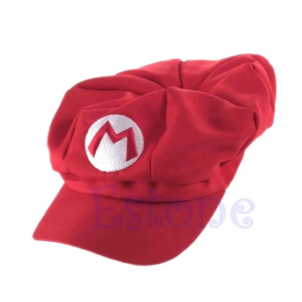 Новая мода Супер Марио Луиджи Bros Косплей взрослых Размер шляпа кепки бейсбольный костюм LX9E - Цвет: red
