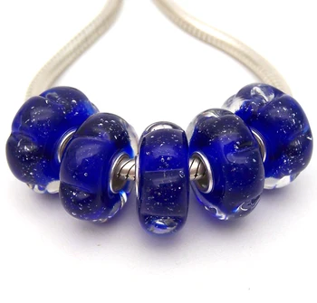 

JGWG2279 5X 100% Authenticity S925 Sterling Silver Beads Murano Glass beads Fit European Charms Bracelet diy jewelry Lampwork