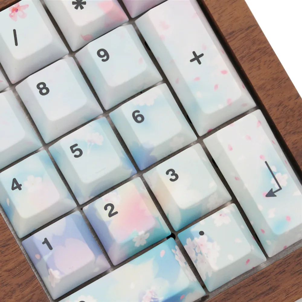 Ink Cherry Blossom Keycaps PBT Five-Sided Sublimation Keycap Cherry Profile Mechanical Keyboard Special Key-caps Sakura Ink Cherry Blossom Keycaps PBT Five-Sided Sublimation Keycap Cherry Profile Mechanical Keyboard Special Key-caps Sakura