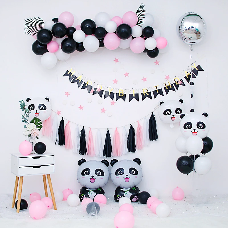 White Black Panda Balloon Arch Kit Birthday Party Decoration Kids Panda Balloon Garland Baby Shower Panda Backdrops Ballons Accessories Aliexpress