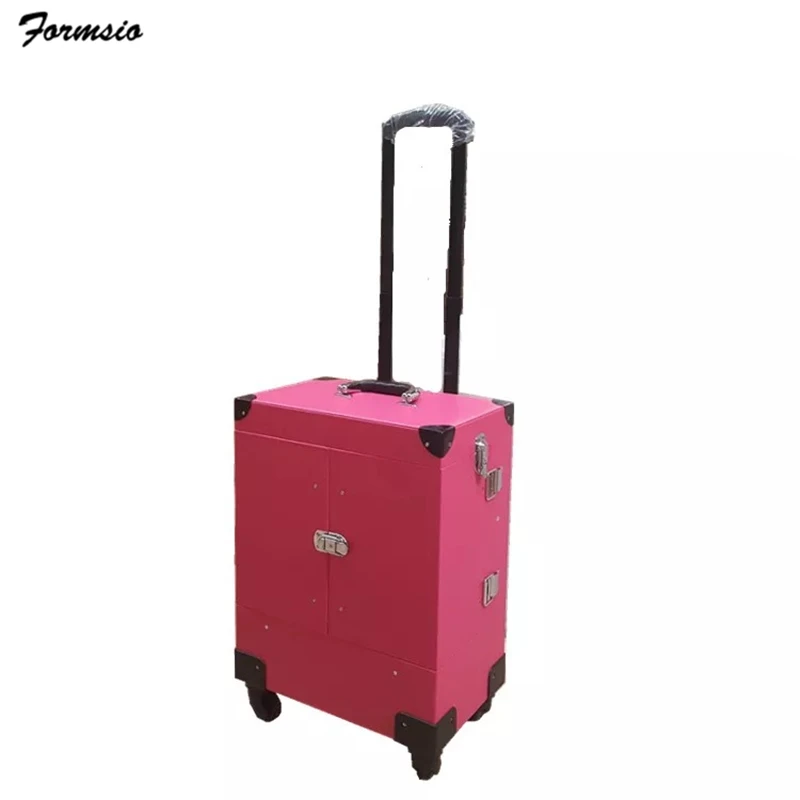 women necessaire makeup box professional Cosmetic luggage bag makeup trolley case large capacity