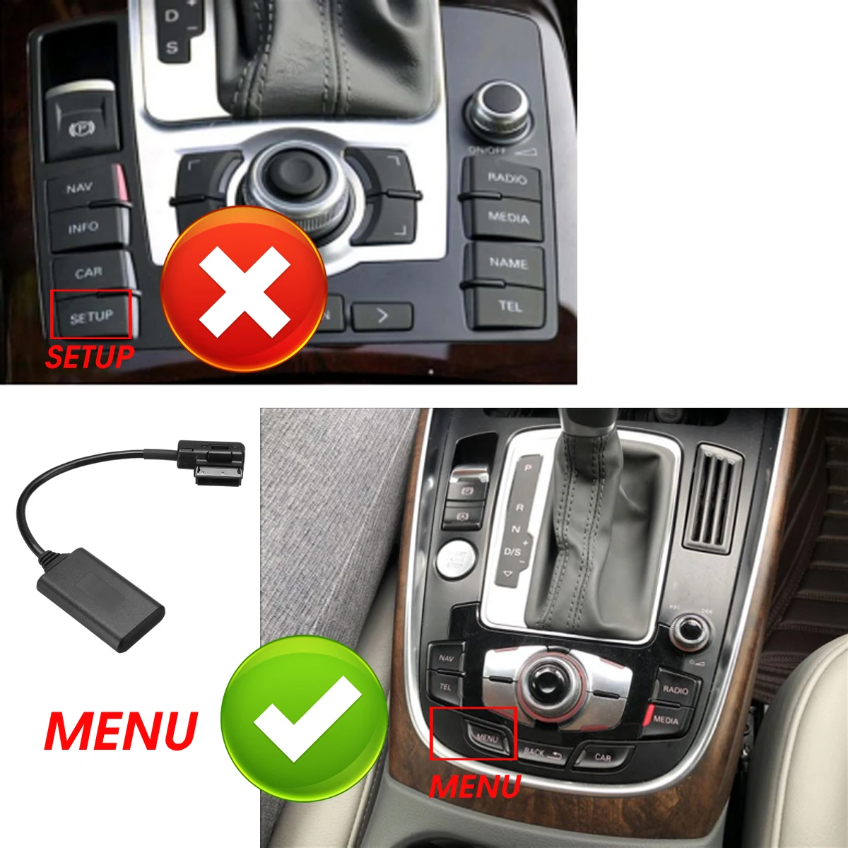 AMI MMI bluetooth ModuleAdapter Aux кабель беспроводной аудио вход Aux радио медиа интерфейс для Audi Q5 A5 A7 R7 S5 Q7 A6L A8L A4L
