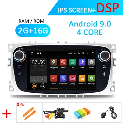 Wondefoo Android 9,0 DSP ips радио gps для FORD FOCUS Mondeo 9 S-MAX C-MAX Galaxy Kuga Навигация стерео рекордер без DVD плеера - Цвет: 2G 16G DSP-S
