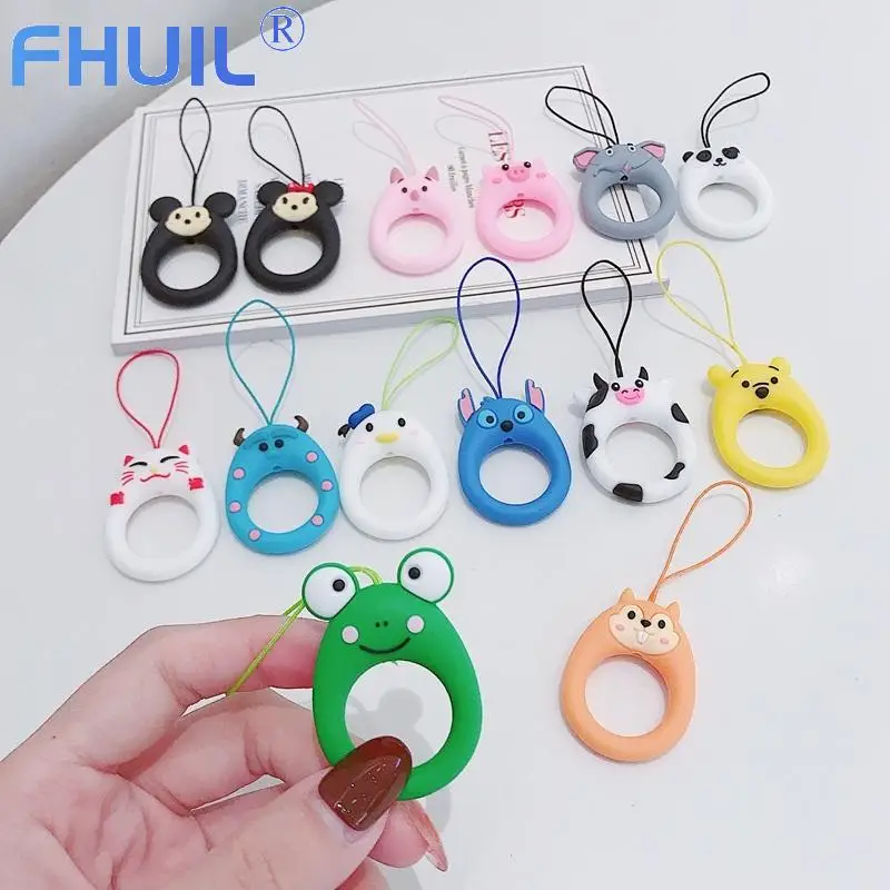 Cute Silicone wrist strap Lanyard For Keys Phones Ring Straps for iPhone7 Keycord Lanyards Finger Rings