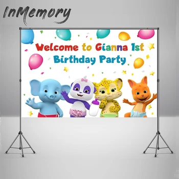 

Kindergarten Photobooth Custom Animals Word Party Backdrops Children Birthday Photography Backgrounds For Photo Studio 220x150cm
