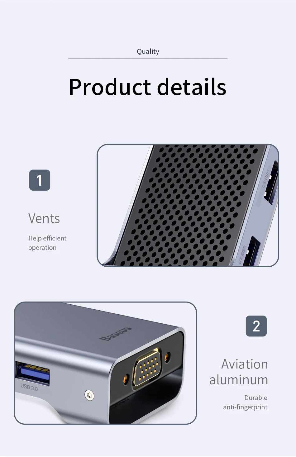 Baseus USB C концентратор type C к USB3.0 HDMI VGA RJ45 концентратор Мульти USB 3,0 адаптер питания type-c концентратор для MackBook Pro воздушный USB-C сплиттер