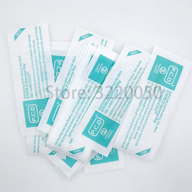 500 шт. Lamina Agulhas микроблейдинг tebori 12 pin жесткий PCD иглы Лезвия Перманентный макияж бровей Иглы татуировки для Tobori Pen