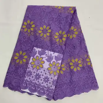 

2020 New African French Mesh Lace Fabric Nigerian Net Organza Lace Fabric 3 D Flowers Embroidery Lace For Party Dress