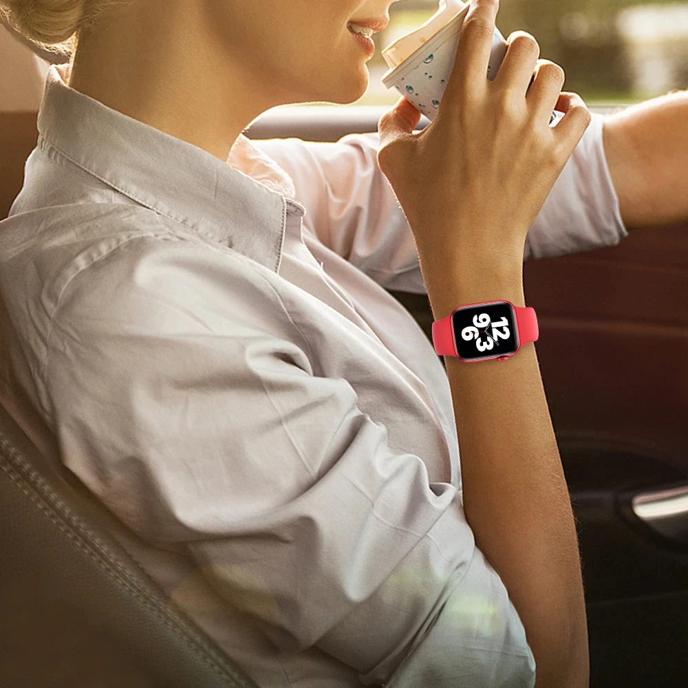 Silicone Strap For Apple Watch band Series Se 6 5 4 3 2 1 38mm 42mm 44mm 40mm Smart Bracelet Sport Watchband iWatch 7 45mm 41mm