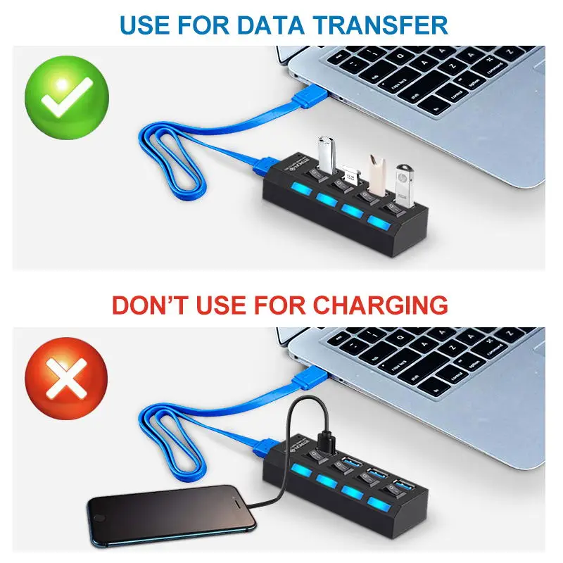 Usb Hub 2.0 Multi-usb High Speed Hub Splitter 4-port Usb Hub